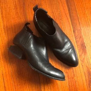 Alexander Wang Kori Black Leather Ankle Booties Sz 40